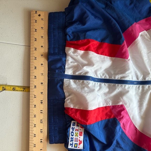 NWT Forever 21 USA Sport Retro Cropped Windbreaker Jacket SZ S Color Block - Picture 9 of 12